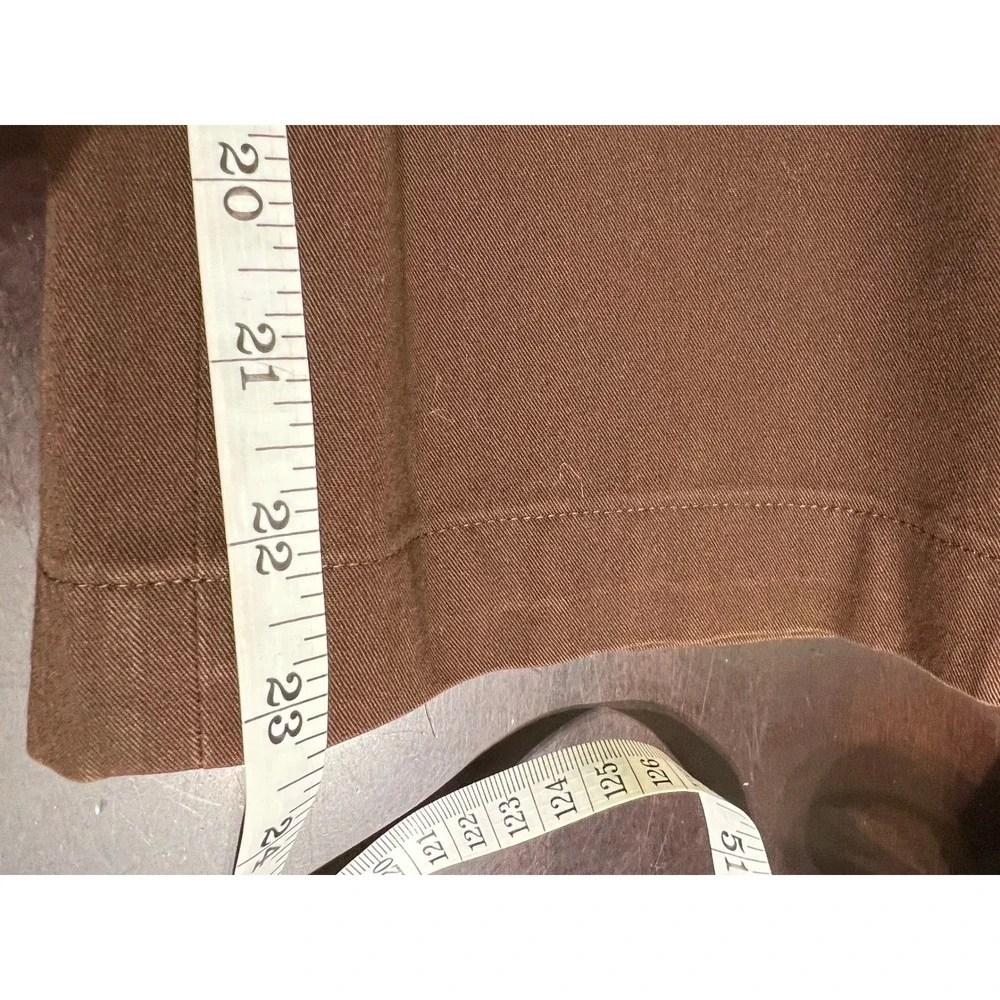 Lafayette‎ 148 New York Brown Cotton Stretch Cropped Straight Leg Pants Size 6